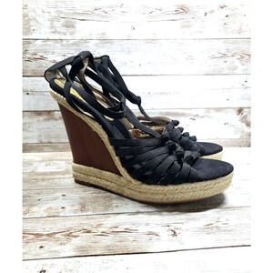 Levity Wedges Black Brown and Tan Wedges - Size 8